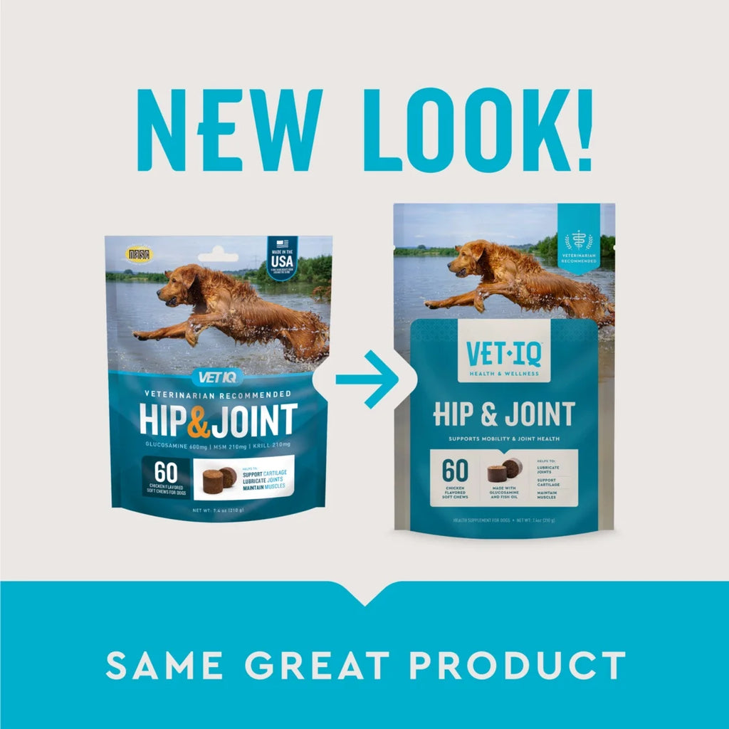 (3 Pack) Vetiq Hip & Joint Supplement for Dogs, Chicken Flavored Soft Chews, 7.4 Oz, 60 Count